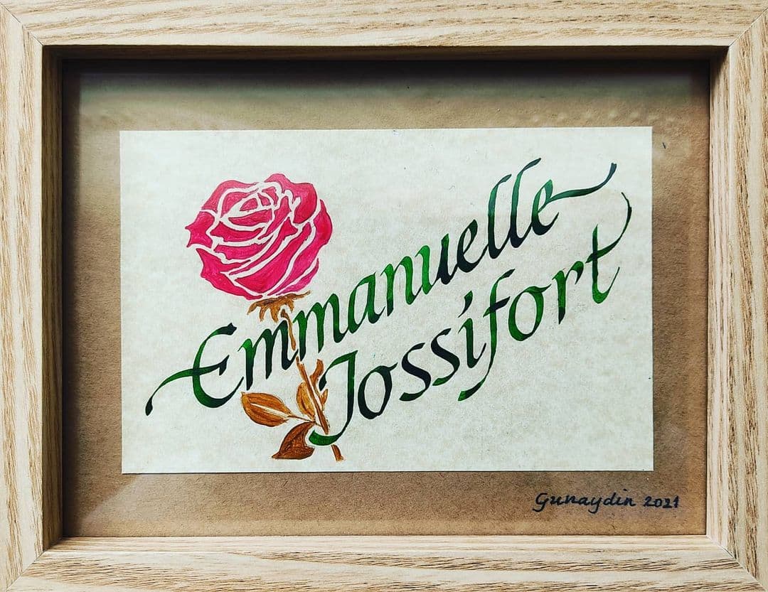 Calligraphie artistique — encre et plume